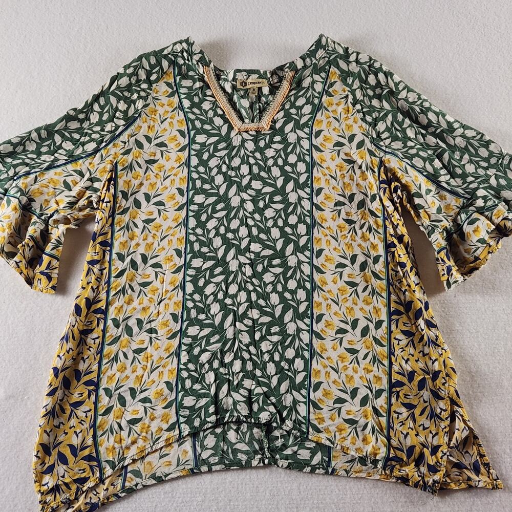 Democracy Peasant Boho Top With Flutter Sleeves Size M